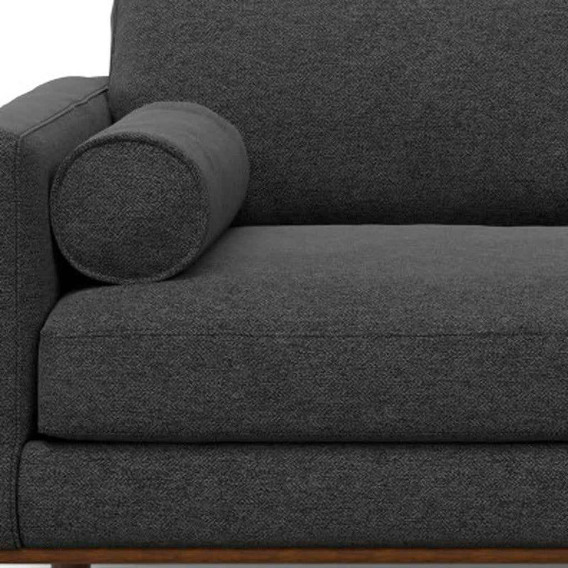 72" Gray Fabric Sofa With Brown Legs
