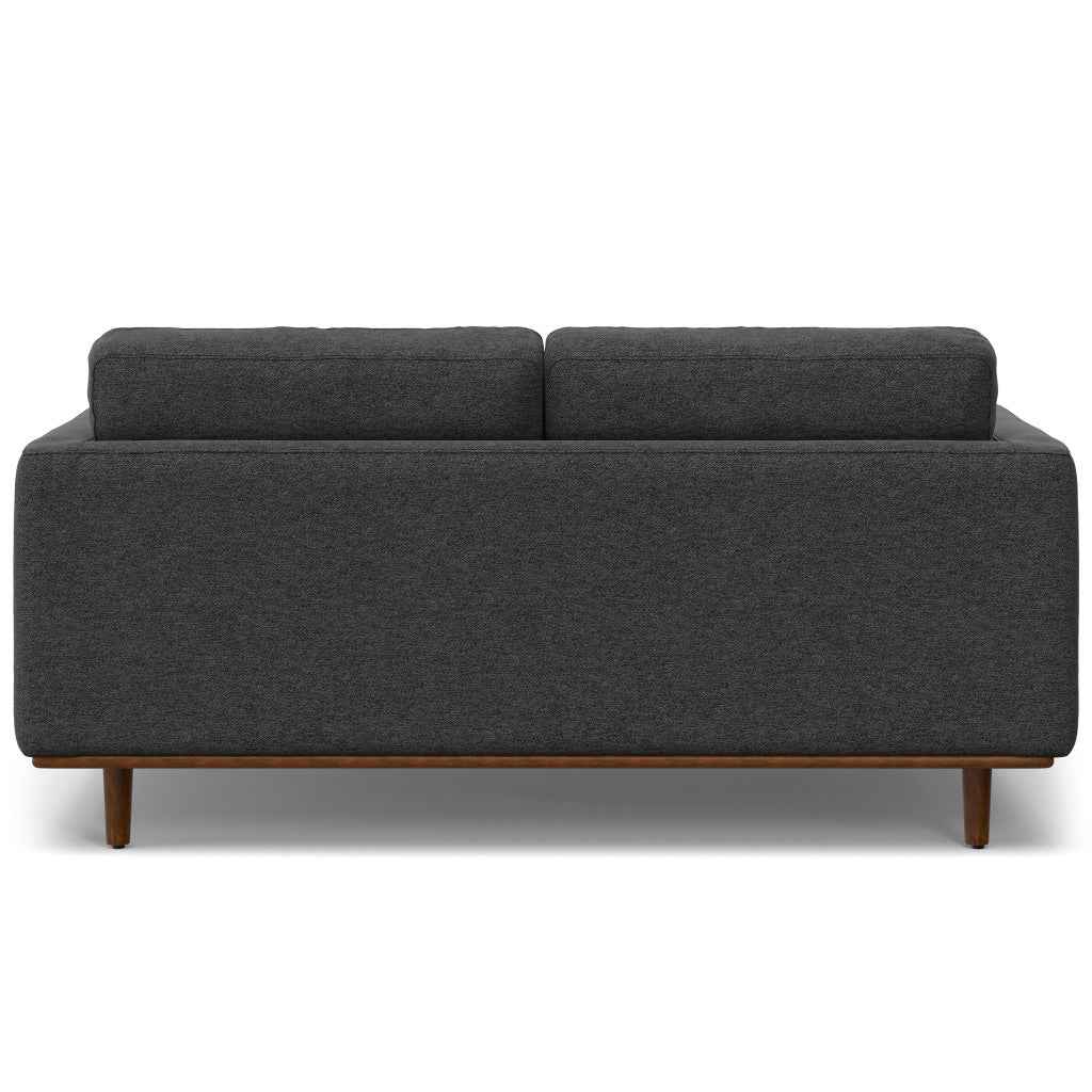 72" Gray Fabric Sofa With Brown Legs