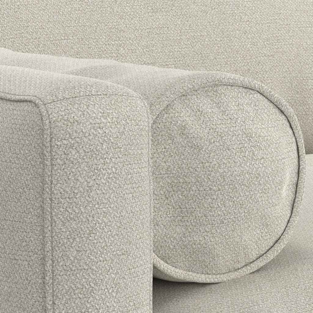 72" Cream Fabric Sofa With Brown Legs