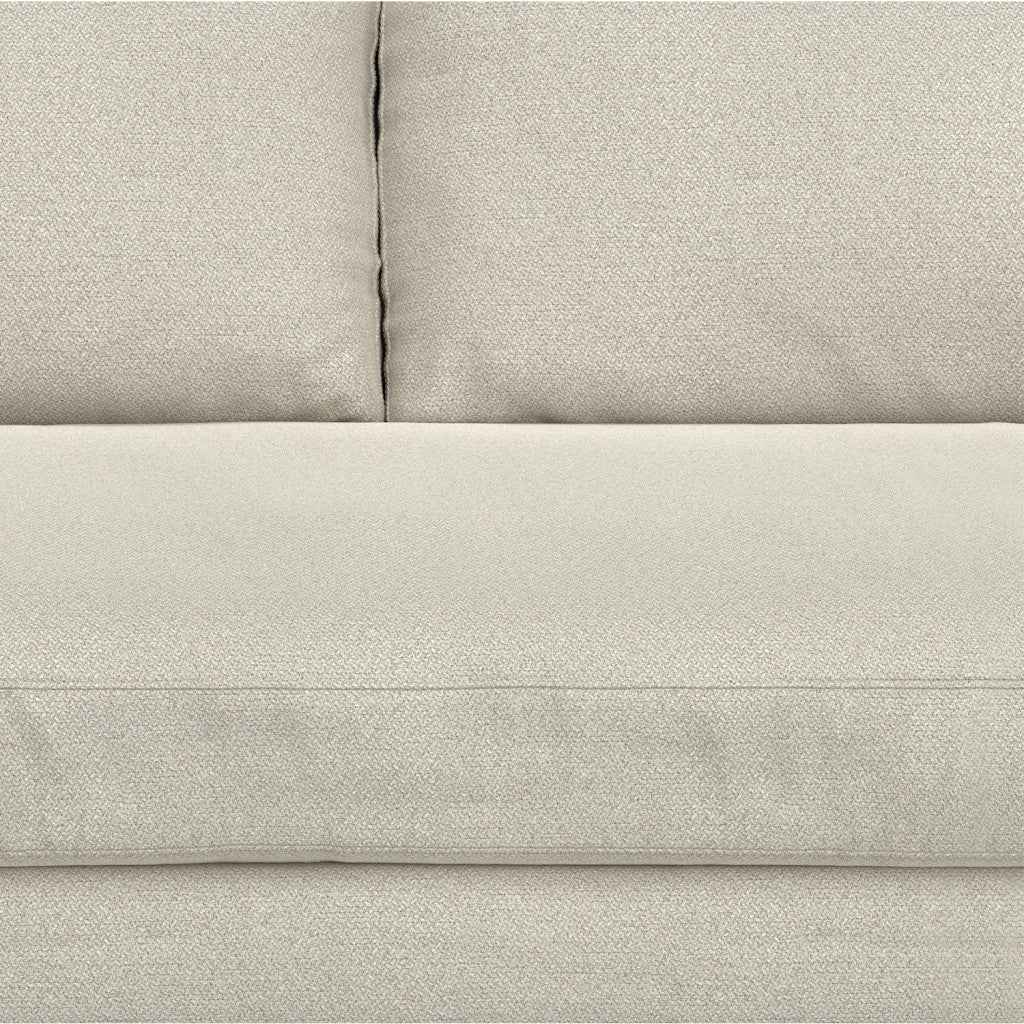 72" Cream Fabric Sofa With Brown Legs