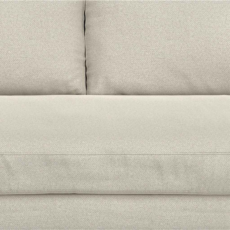 72" Cream Fabric Sofa With Brown Legs