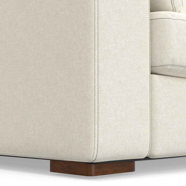 78" Cream Fabric Sofa With Brown Legs Default Title