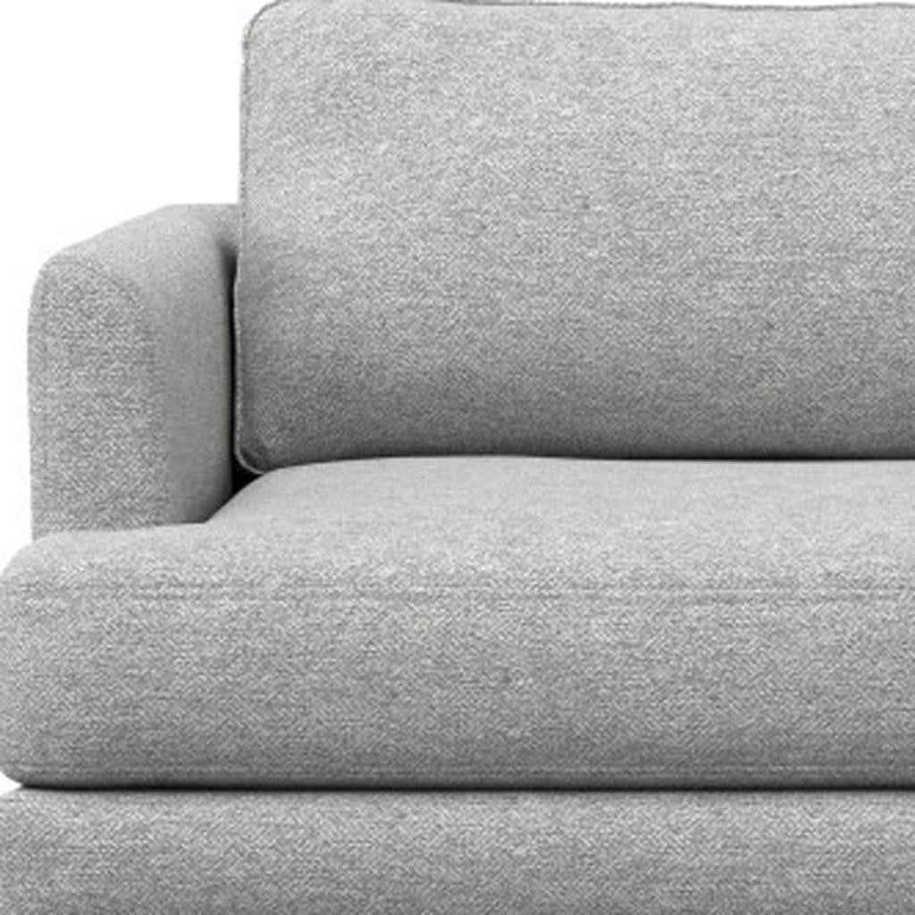 76" Gray Fabric Sofa With Brown Legs