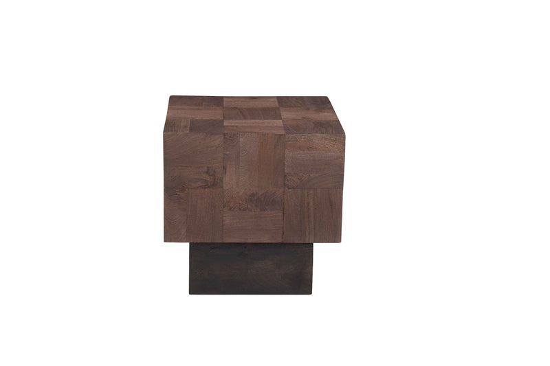 22" Black And Brown Solid Wood Square End Table