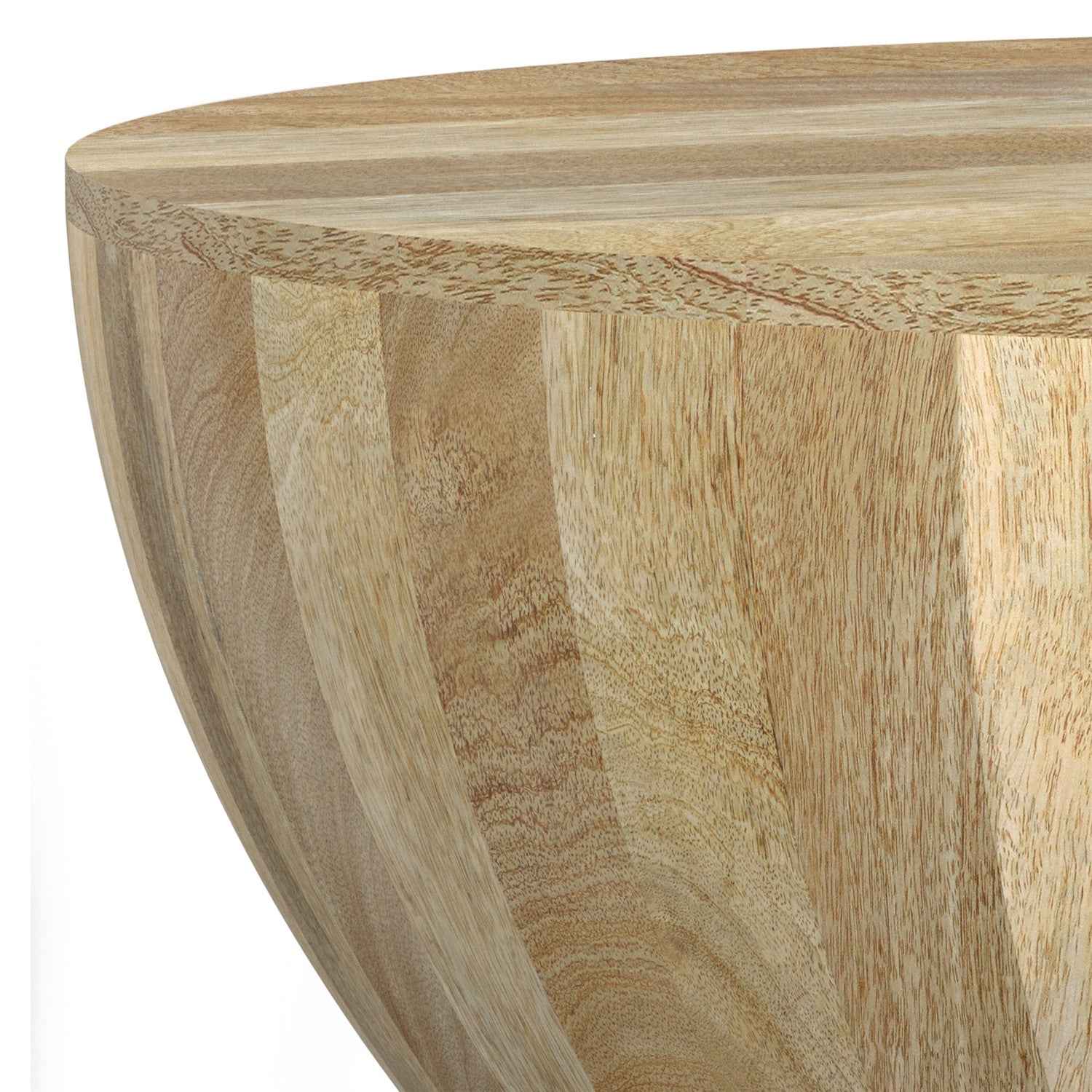 34" Natural Solid Wood Round Solid Coffee Table