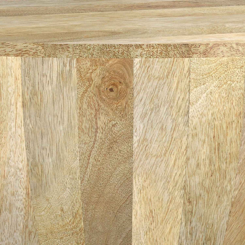 34" Natural Solid Wood Round Solid Coffee Table