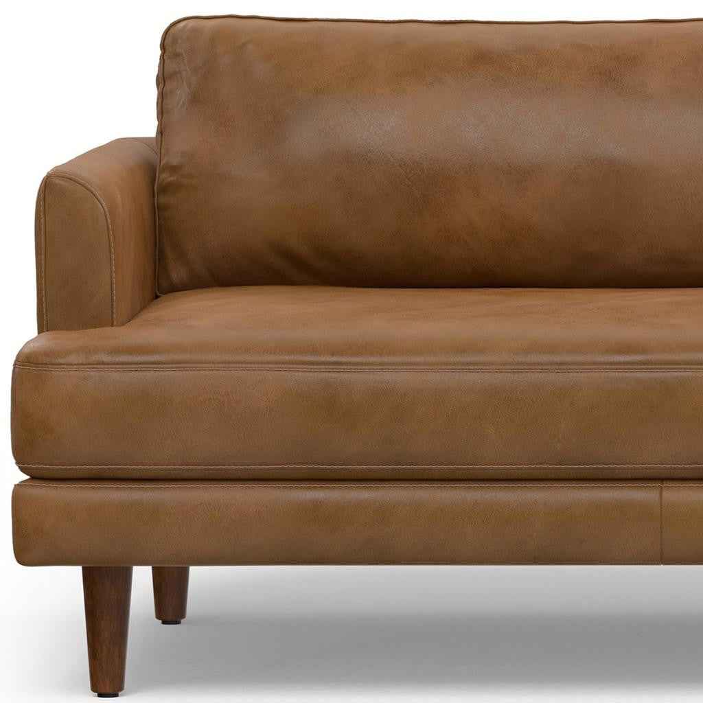 90" Brown Leather Sofa