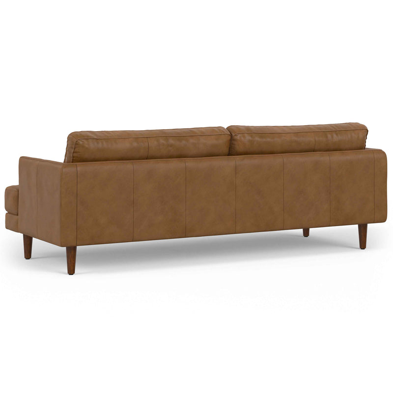 90" Brown Leather Sofa