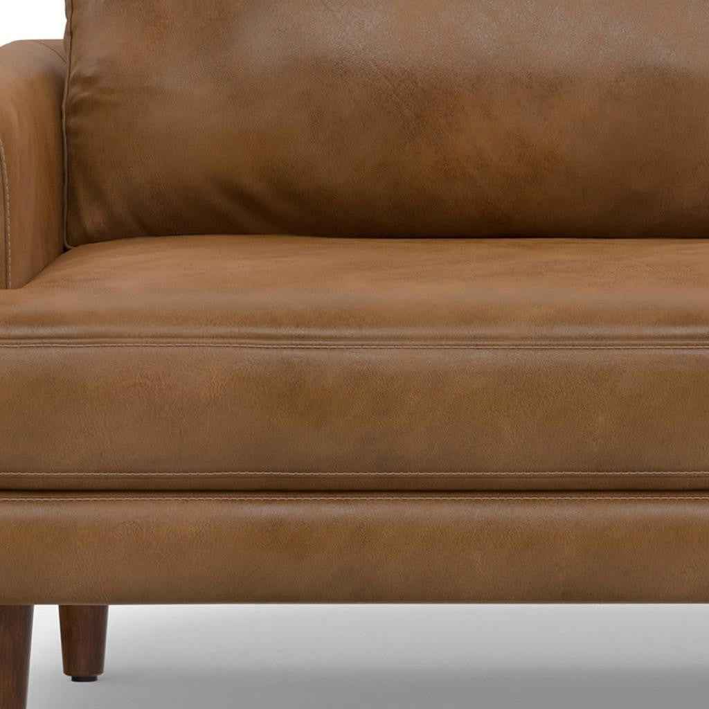 90" Brown Leather Sofa