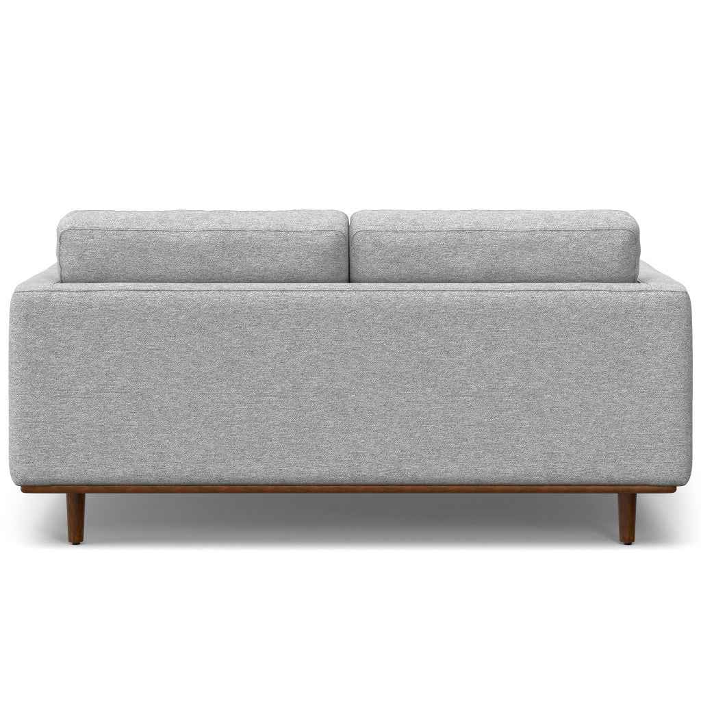 72" Gray Fabric Sofa With Brown Legs