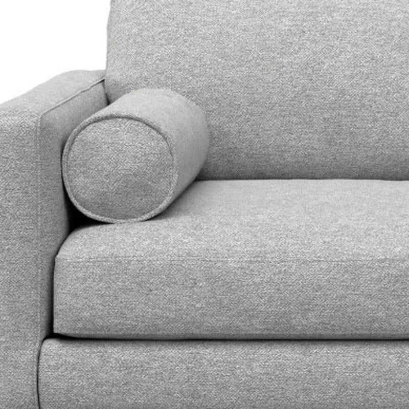 72" Gray Fabric Sofa With Brown Legs