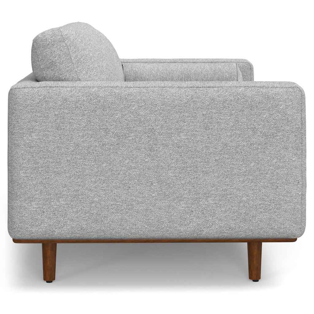 72" Gray Fabric Sofa With Brown Legs
