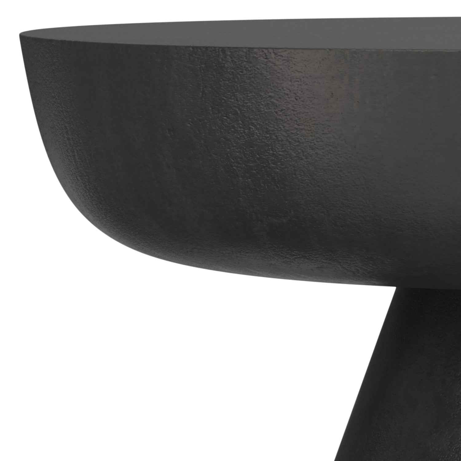 30" Black Aluminum Round Solid Coffee Table