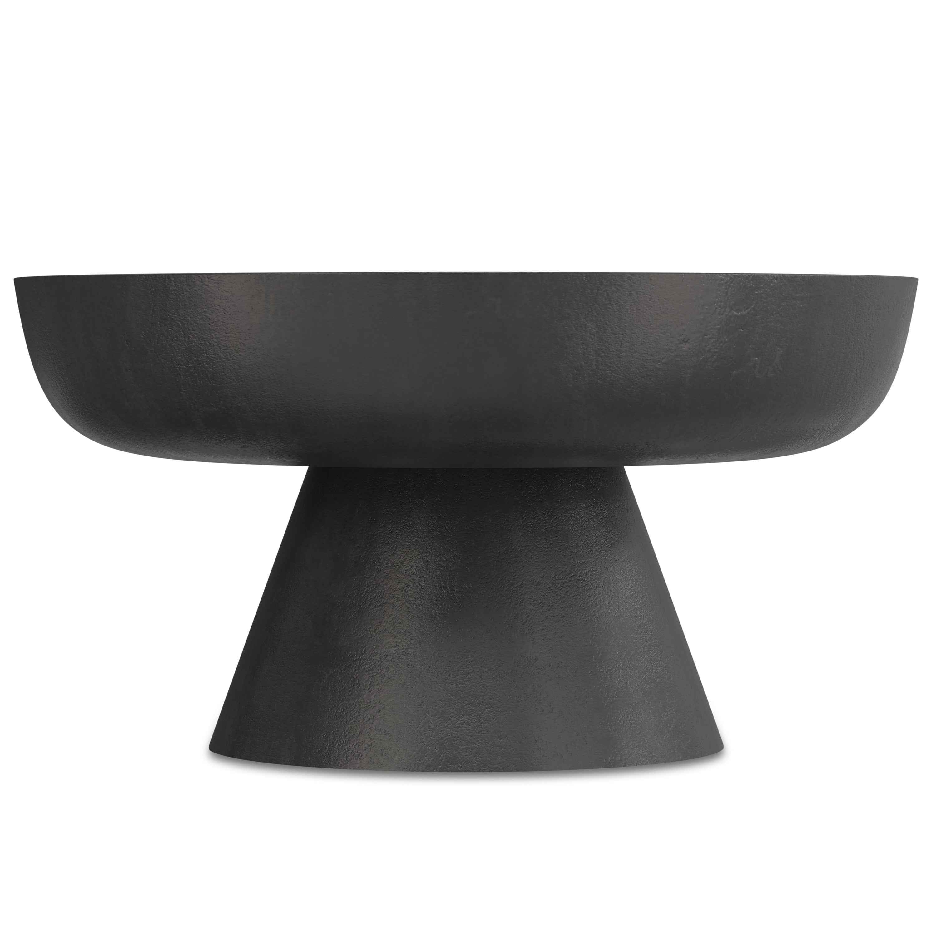 30" Black Aluminum Round Solid Coffee Table