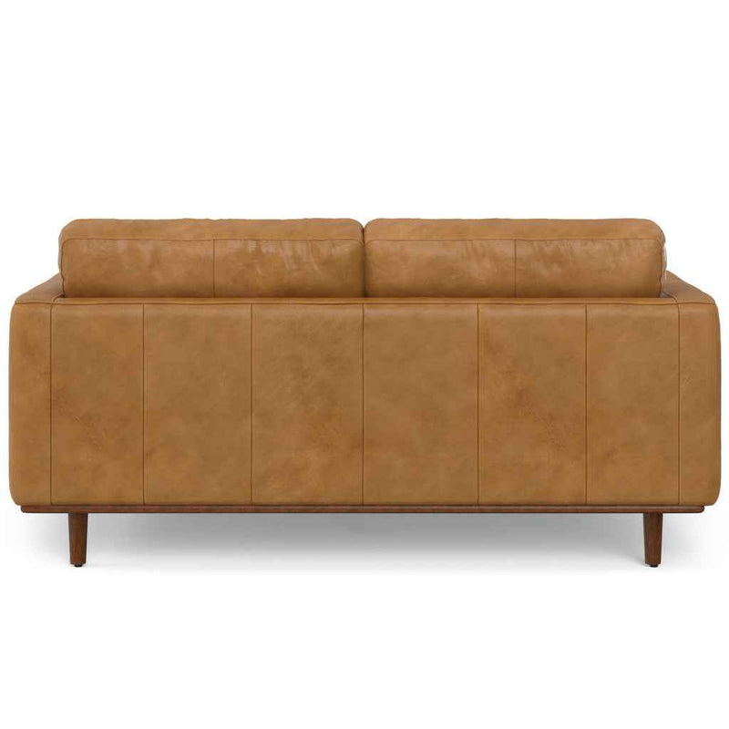 72" Sienna Leather Sofa With Brown Legs
