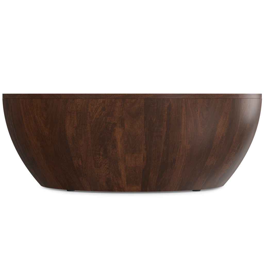 34" Brown Solid Wood Round Solid Coffee Table