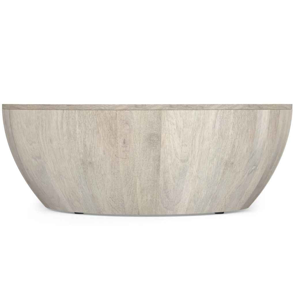 34" White Solid Wood Round Solid Coffee Table