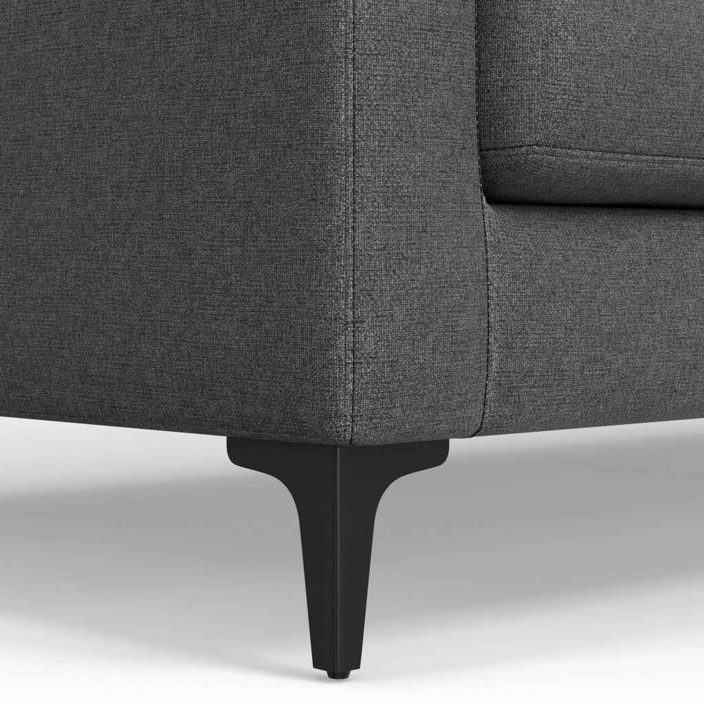 76" Gray Fabric Sofa With Black Legs