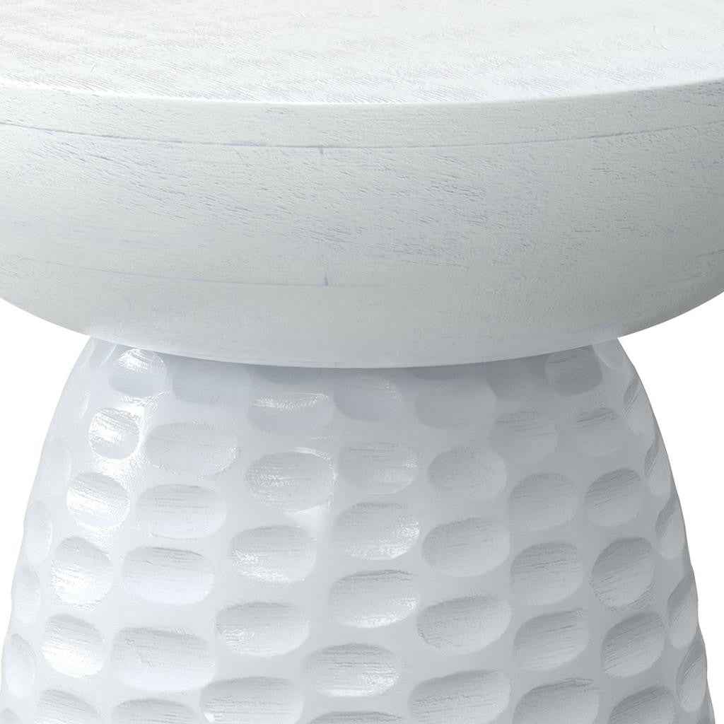 18" White Solid Wood Round End Table