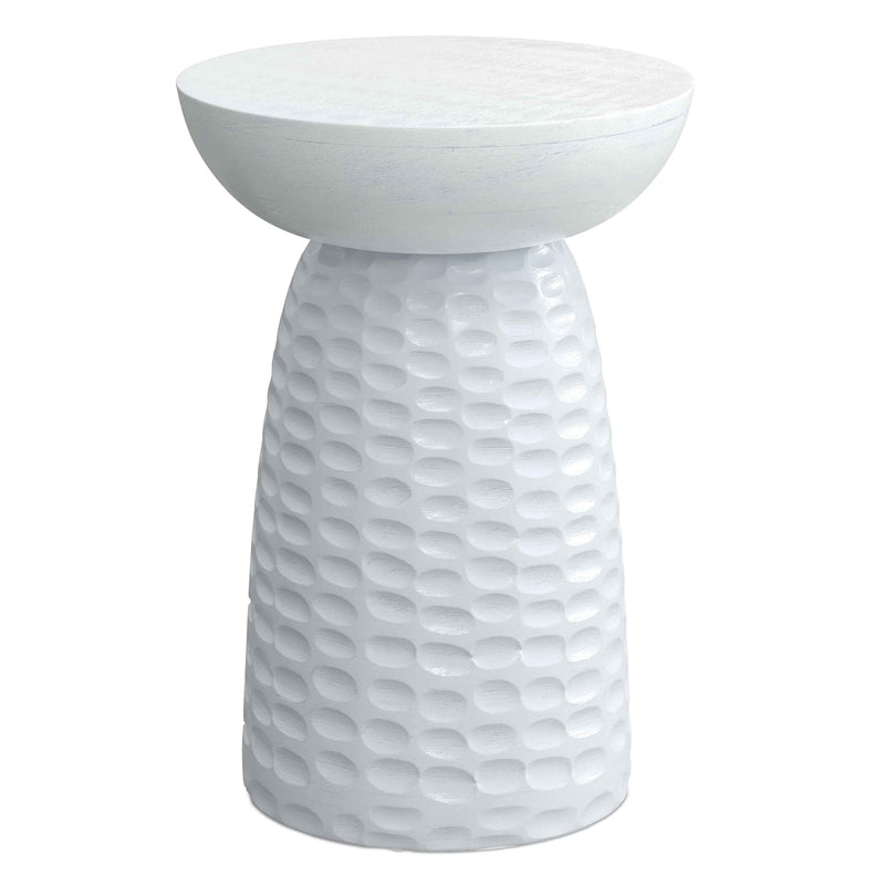 18" White Solid Wood Round End Table