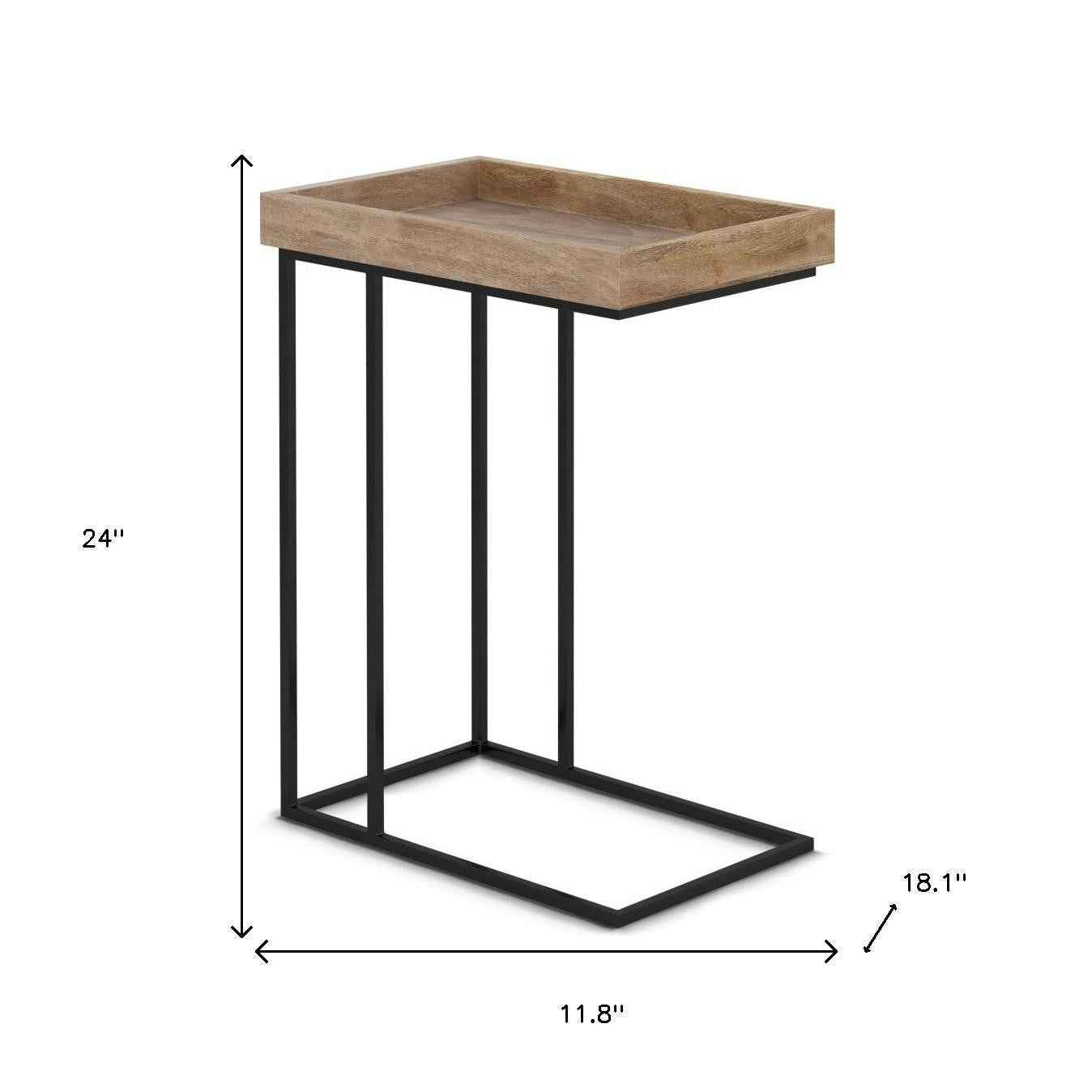 24" Natural Metal End Table