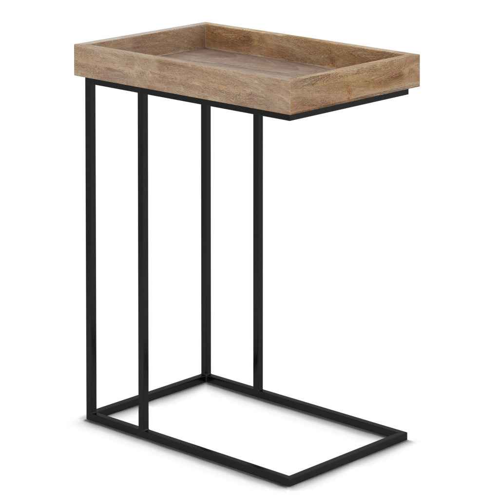 24" Natural Metal End Table