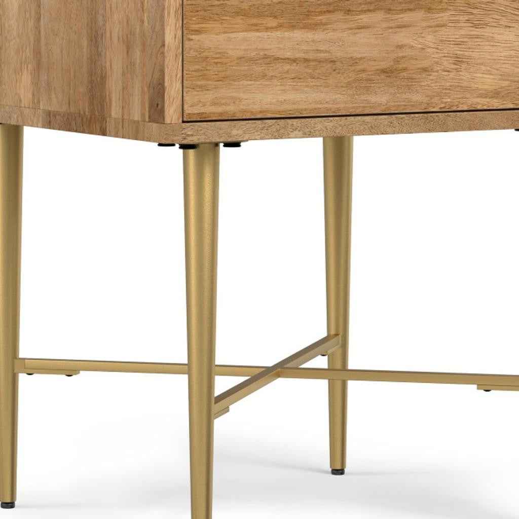 22" Natural Metal Square End Table