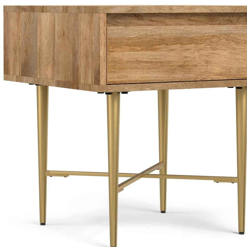 22" Natural Metal Square End Table