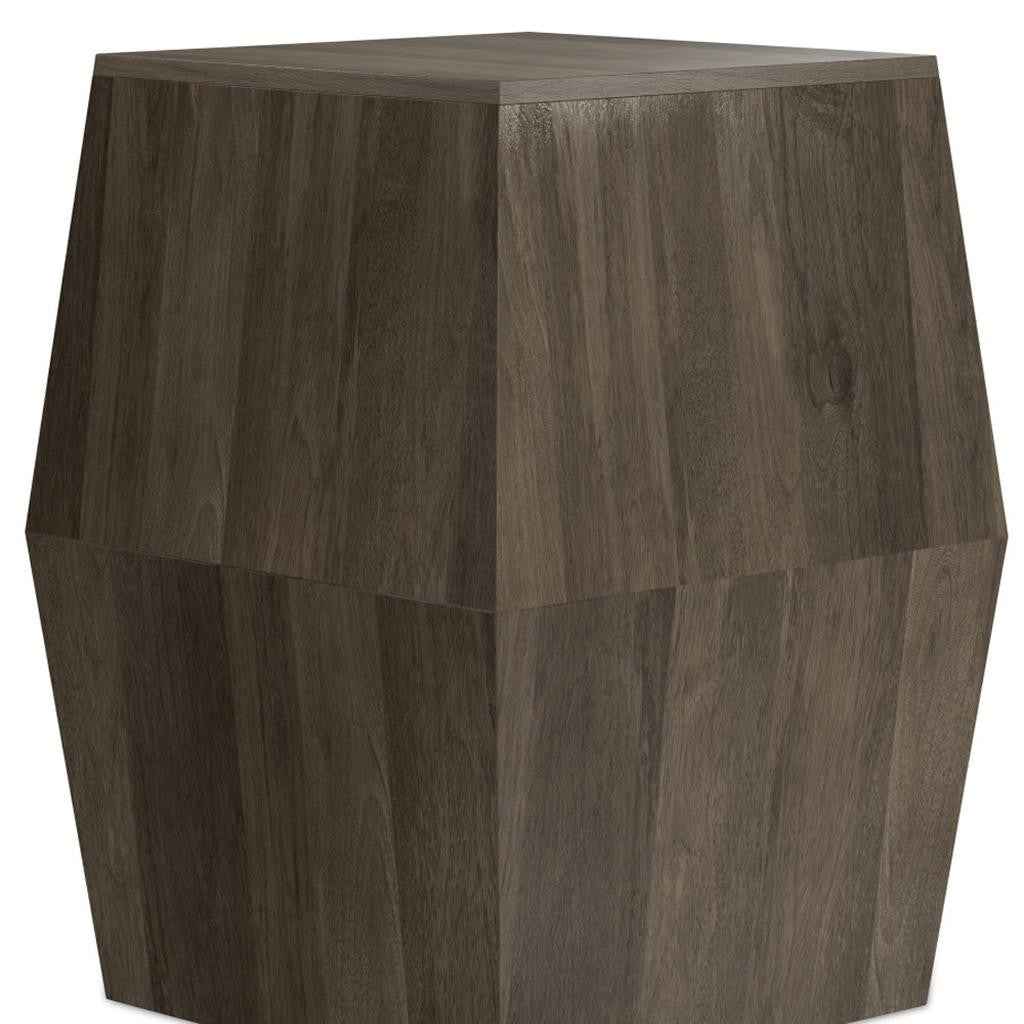 22" Gray Solid Wood End Table