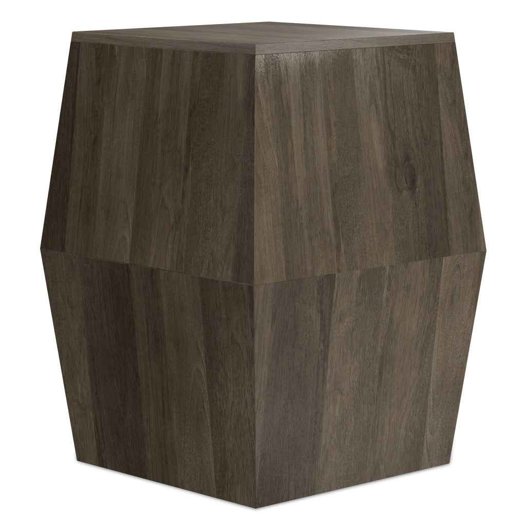 22" Gray Solid Wood End Table