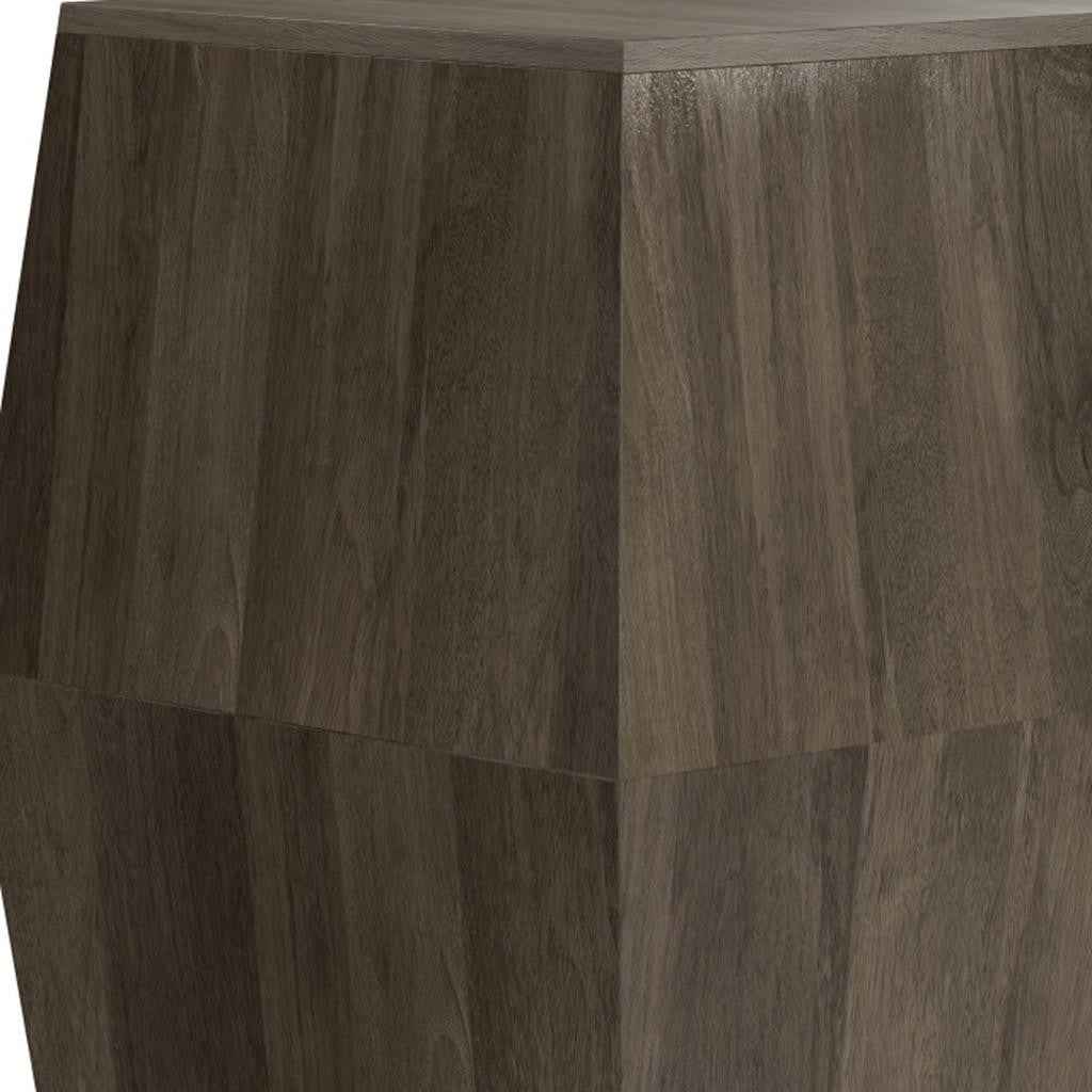 22" Gray Solid Wood End Table