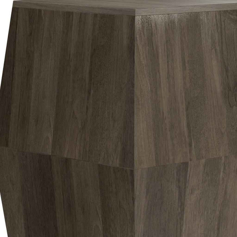 22" Gray Solid Wood End Table