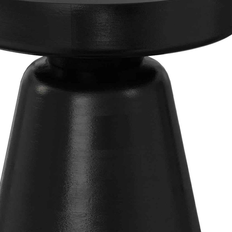 18" Black Solid Wood Round End Table