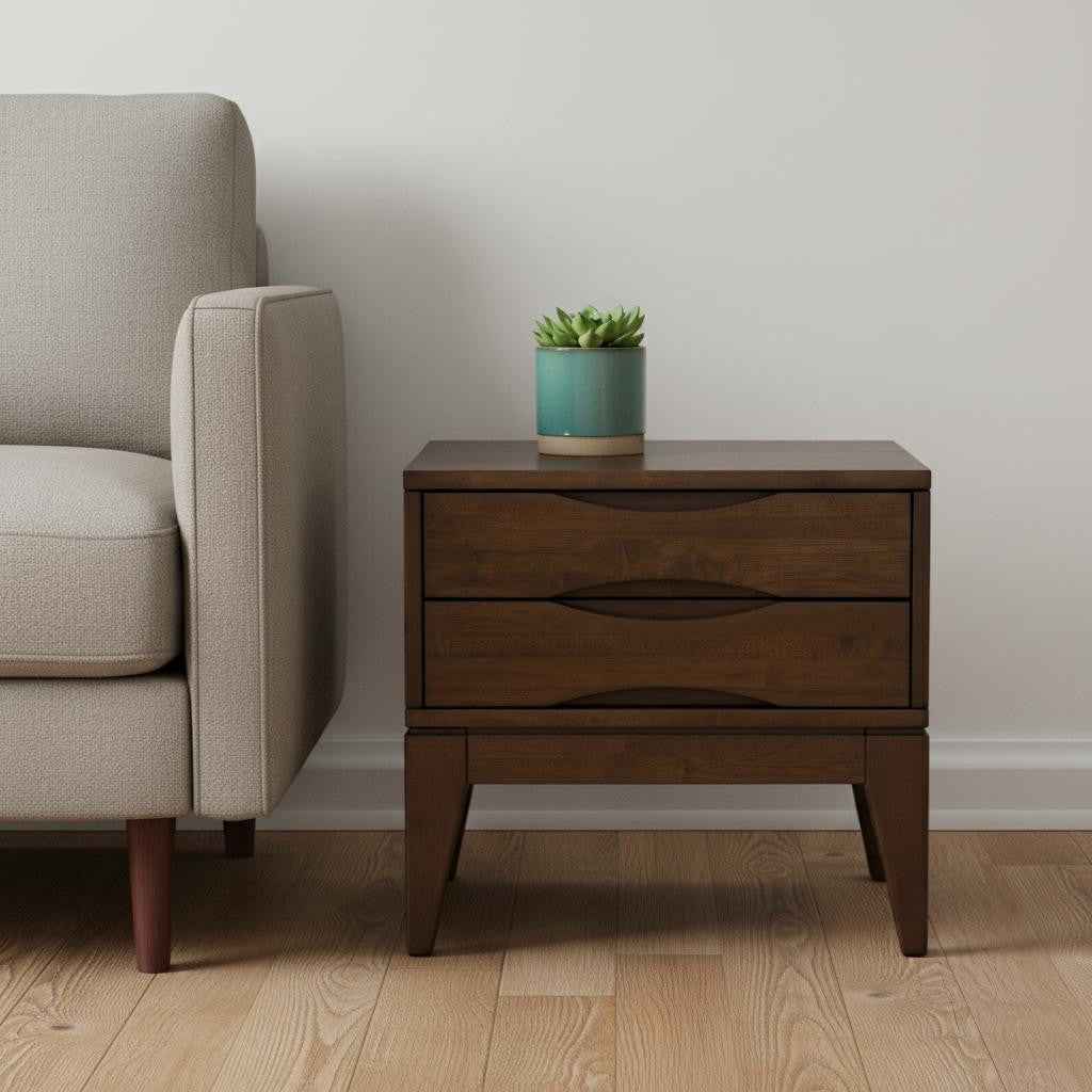 20" Brown Wood Square End Table