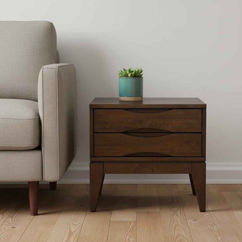 20" Brown Wood Square End Table