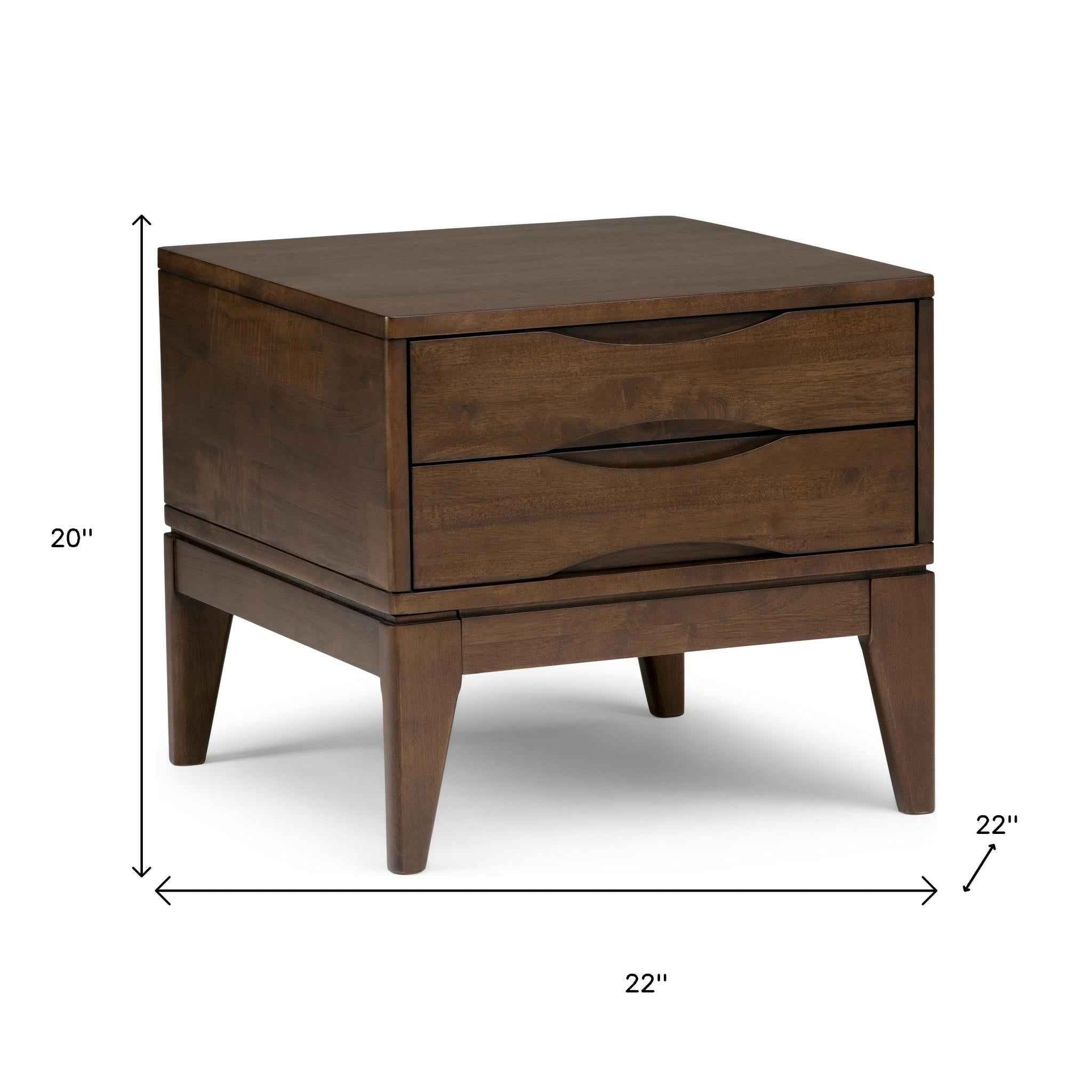 20" Brown Wood Square End Table