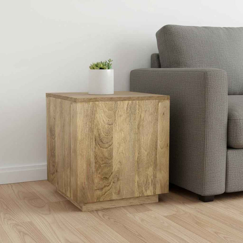 22" Natural Solid Wood Square End Table