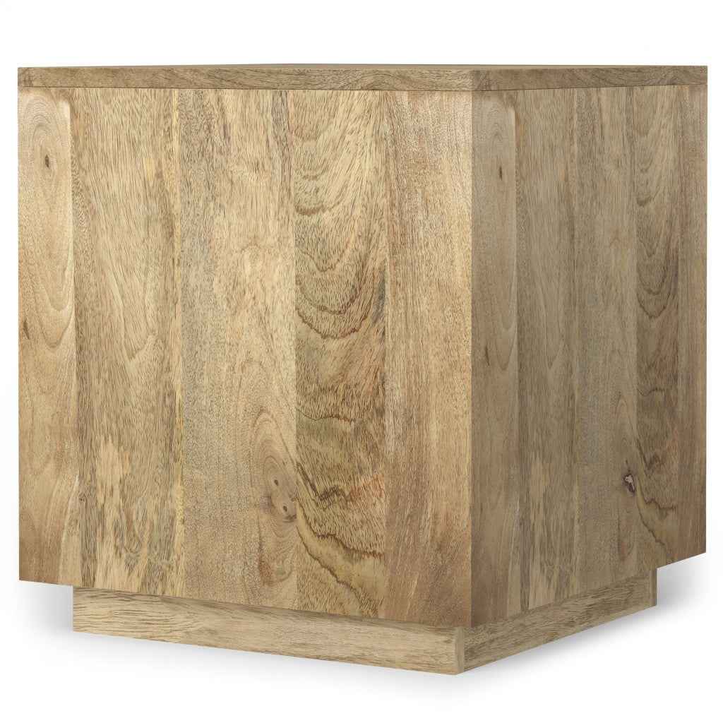22" Natural Solid Wood Square End Table