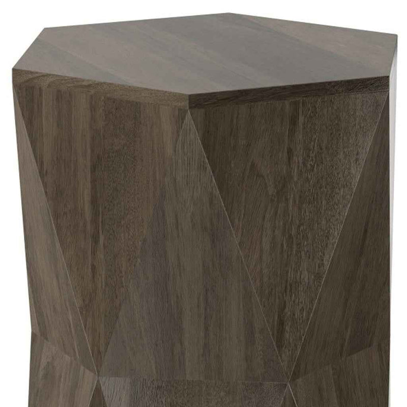 22" Gray Solid Wood End Table