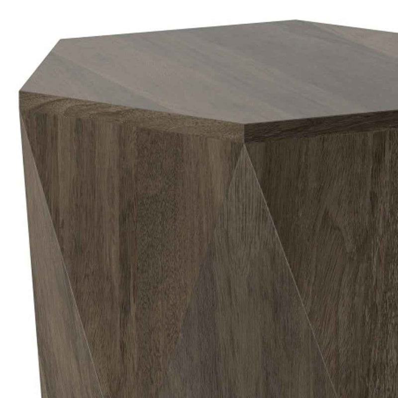 22" Gray Solid Wood End Table
