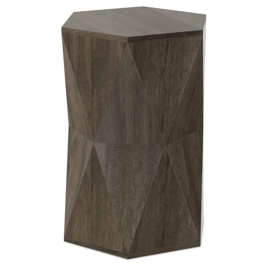 22" Gray Solid Wood End Table
