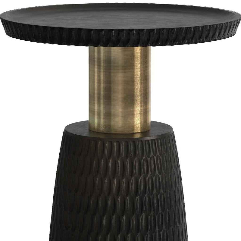 20" Black Metal Round End Table
