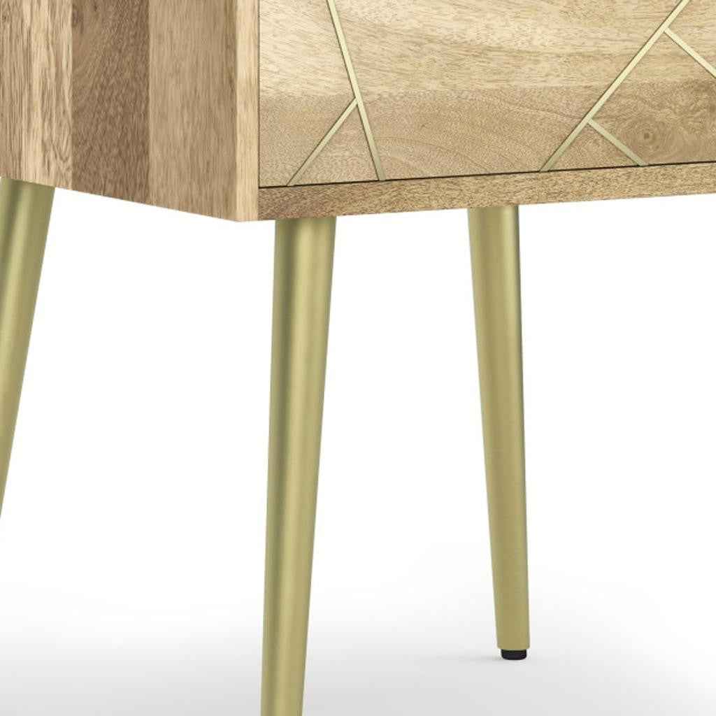 22" Natural Metal End Table