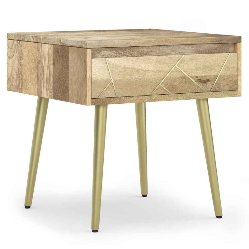 22" Natural Metal End Table