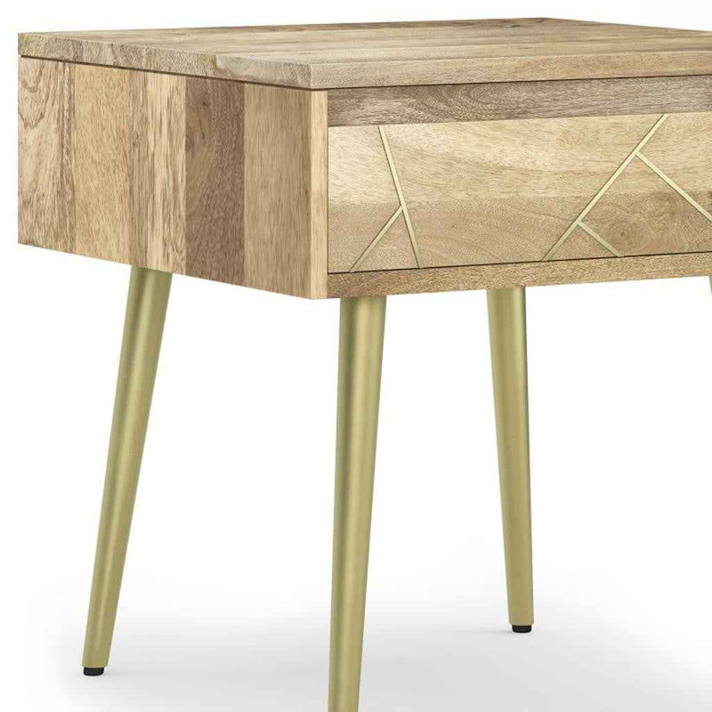 22" Natural Metal End Table