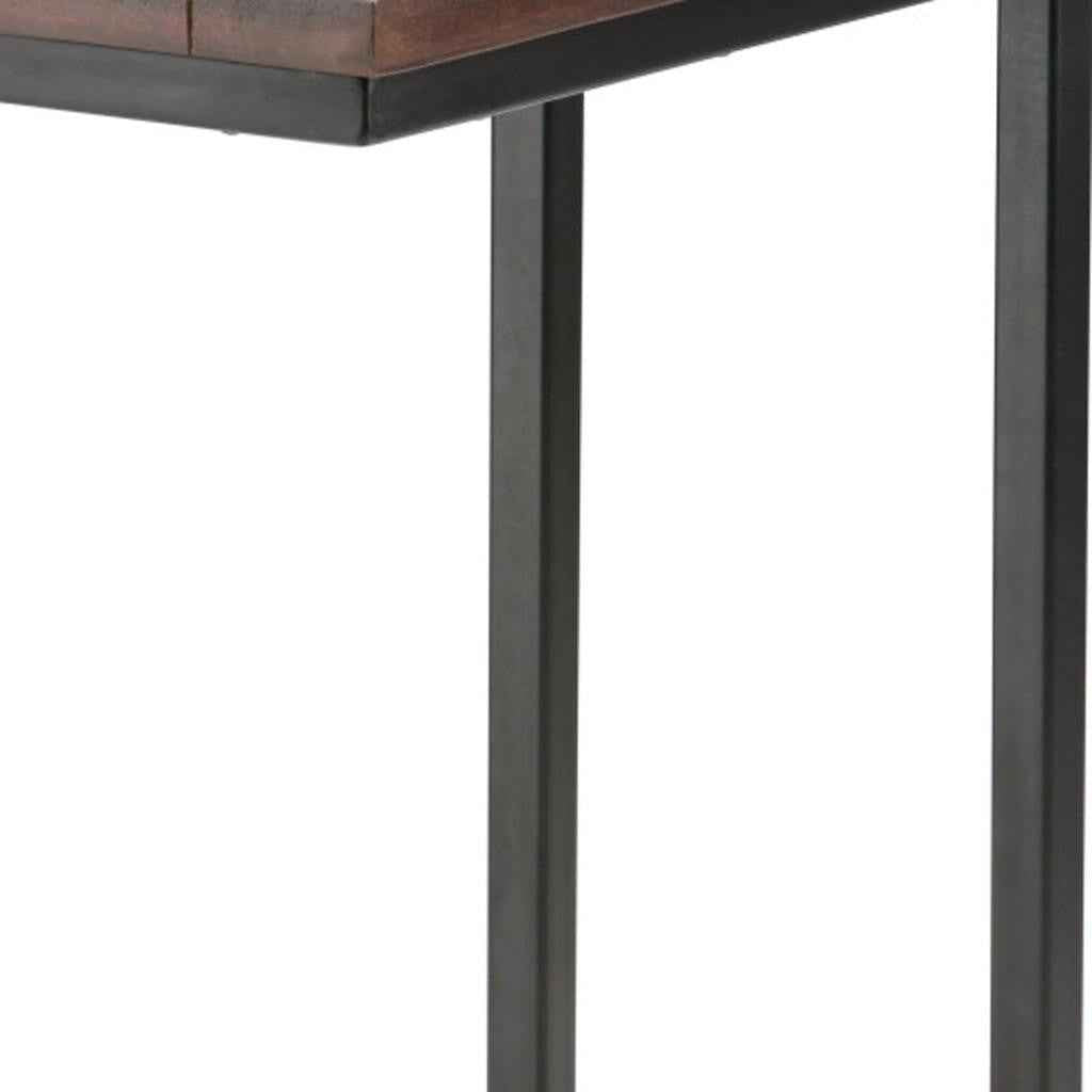 24" Brown Metal End Table
