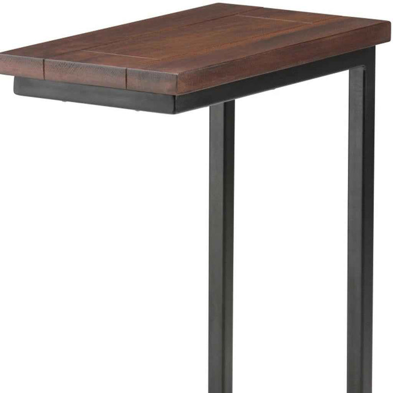 24" Brown Metal End Table