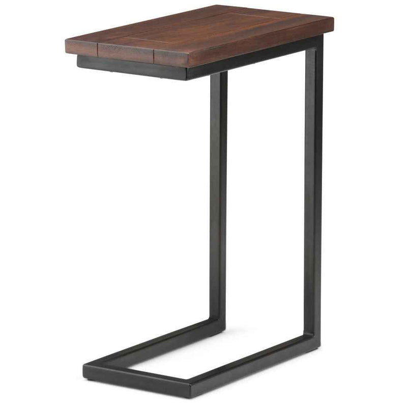 24" Brown Metal End Table