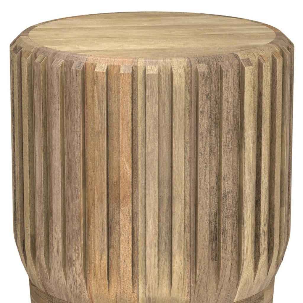 20" Natural Solid Wood Round End Table
