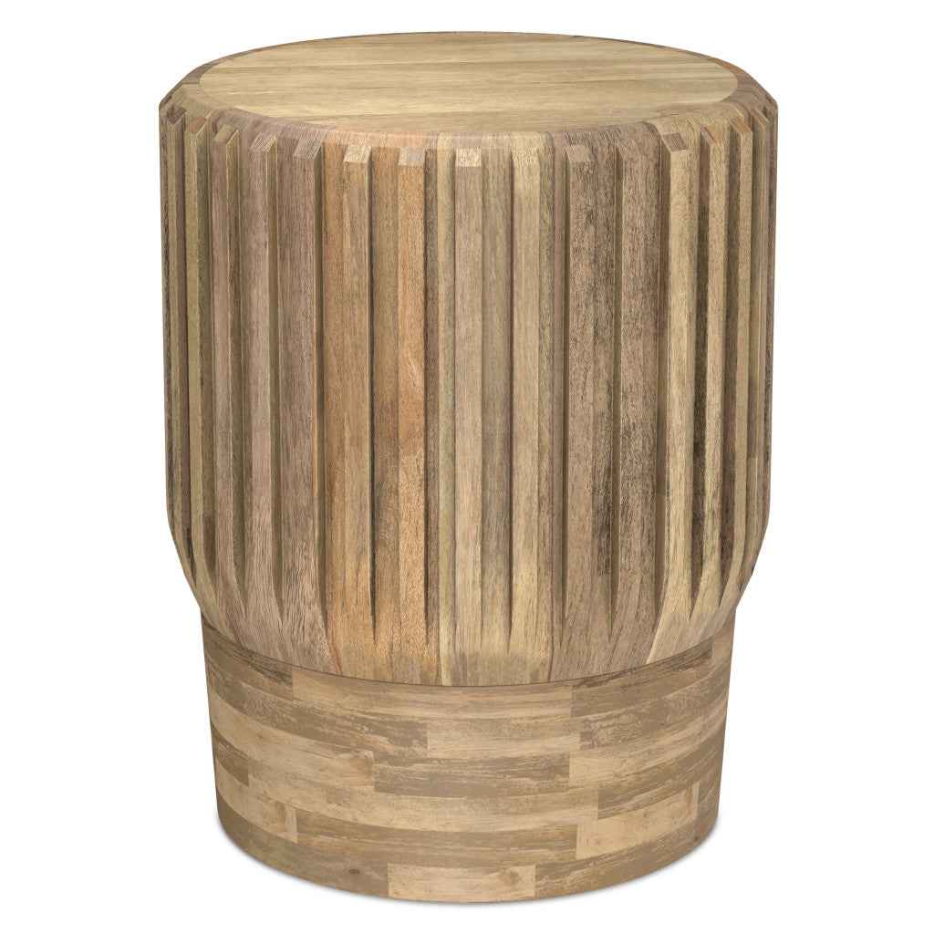 20" Natural Solid Wood Round End Table